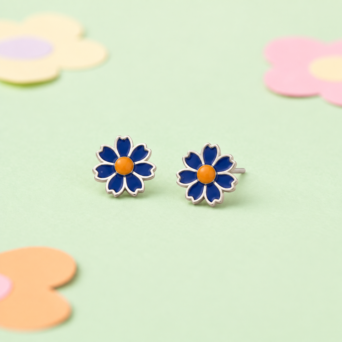 Blue Blossom Stud Earrings