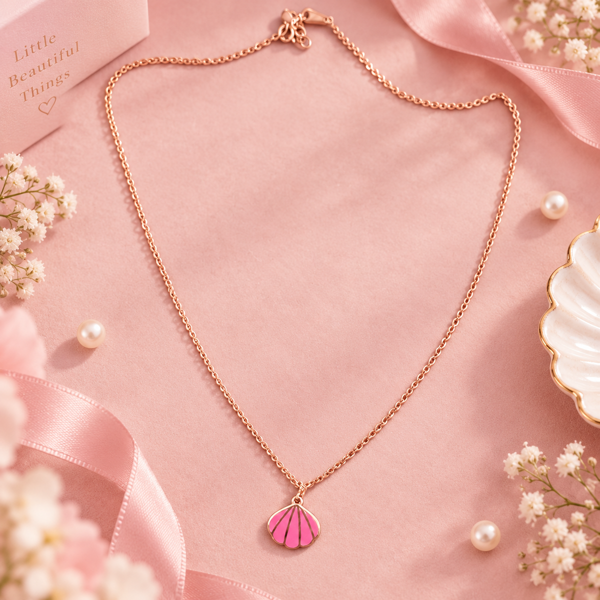 Seaside Pink Shell Necklace