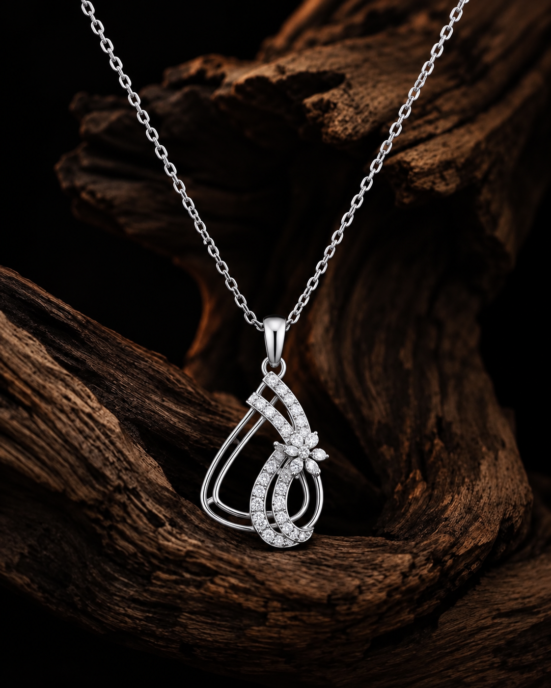 Floral Drop Pendant Necklace
