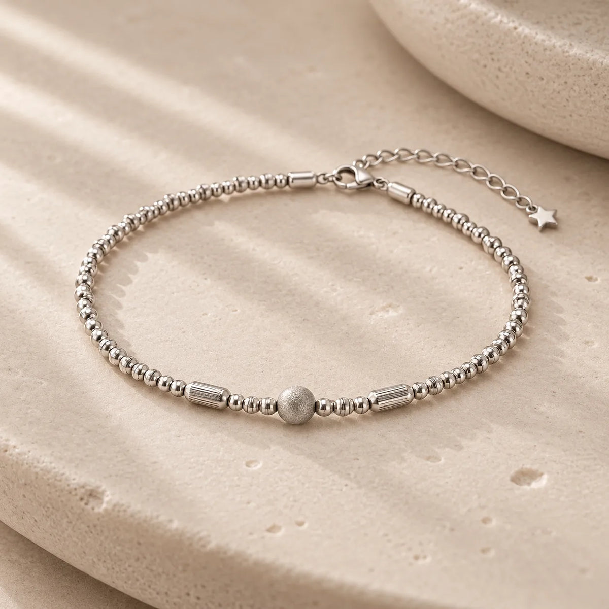 Minimal Silver Bead Bracelet