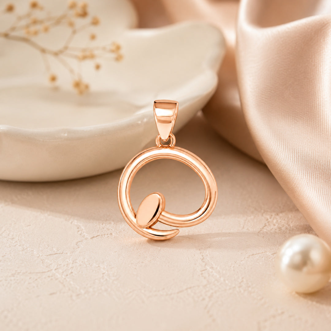 Twinklitz Sterling Silver Rose Gold Nail Kids Pendant