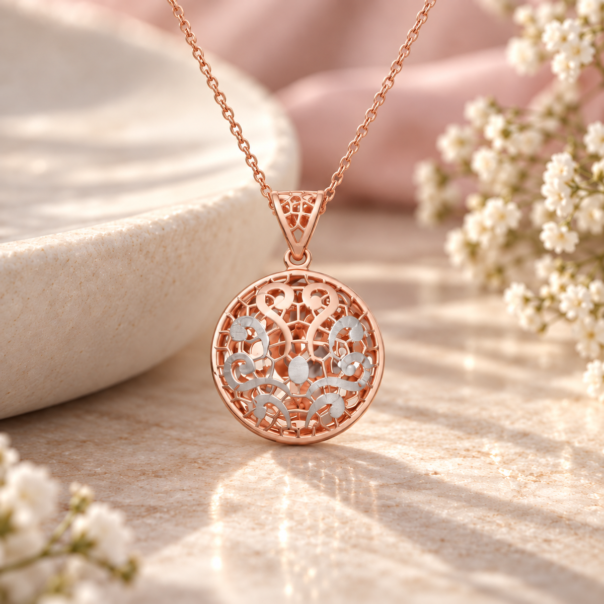 Rose Gold Garden Pendant