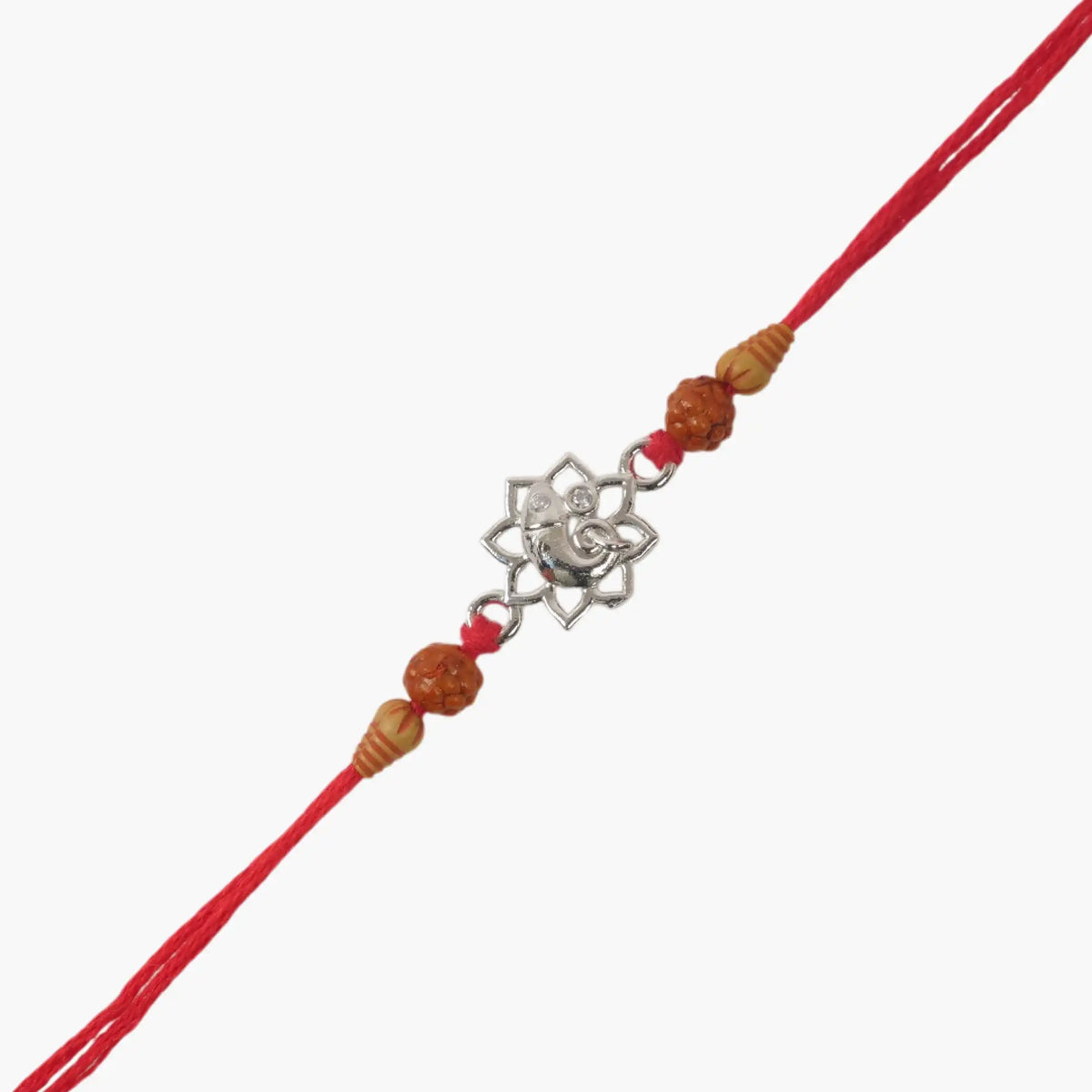 Twinklitz Lotus Ganpati Sterling Silver Rakhi