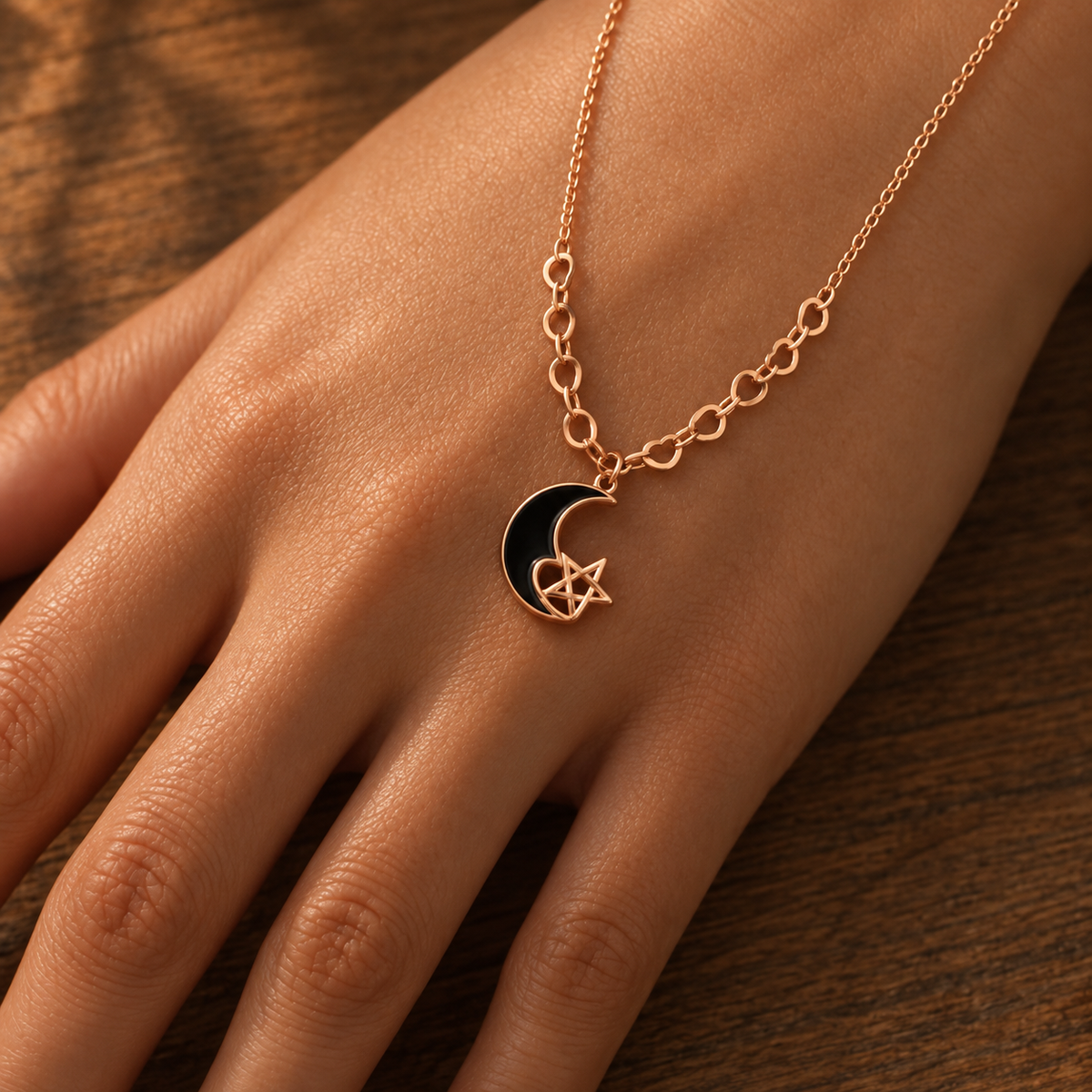 Crescent Moon & Star Necklace