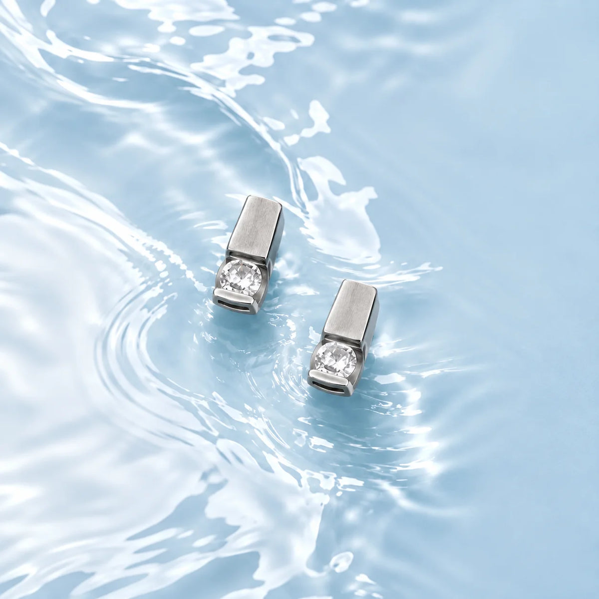 Silver Sparkle Stud Earrings