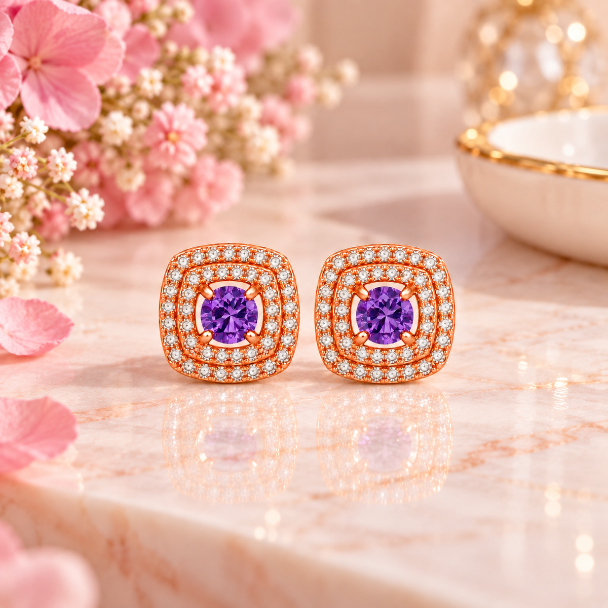 Purple Radiance Stud Earrings