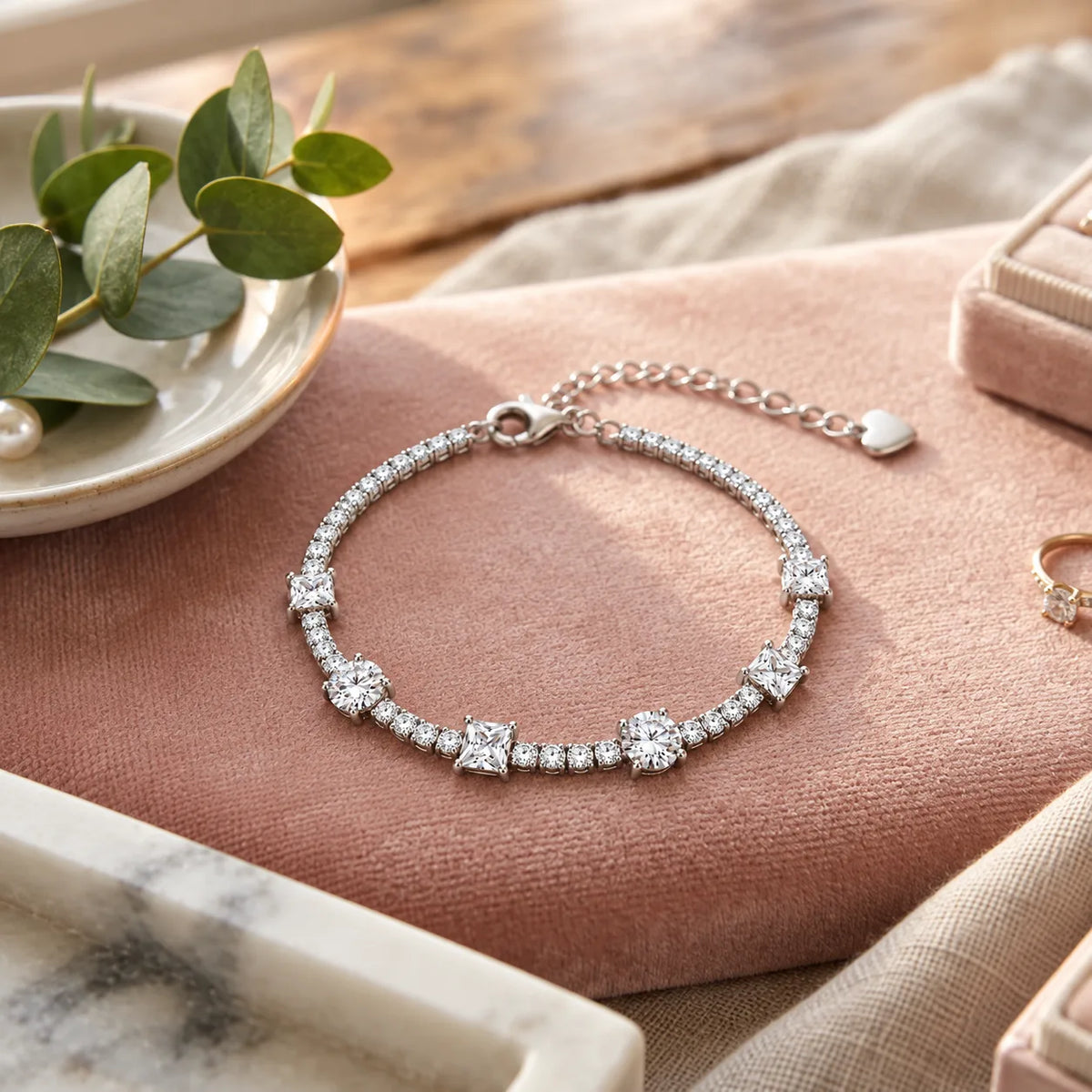 Radiant Round & Square Crystal Bracelet