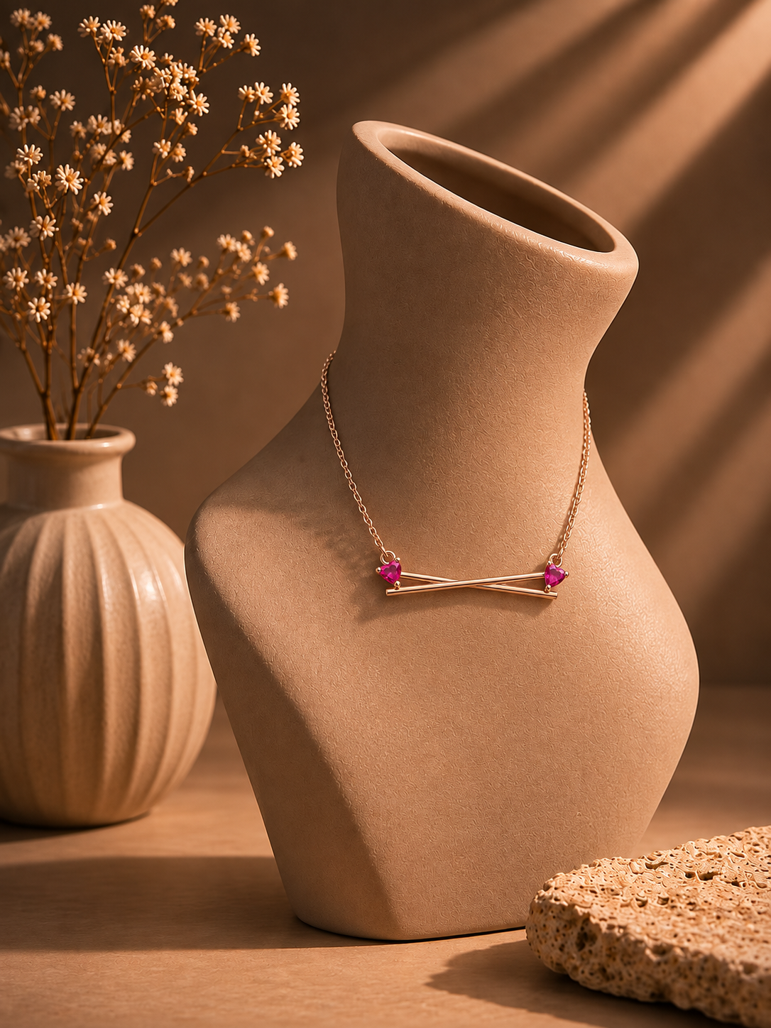 Double Heart Love Pendant Necklace
