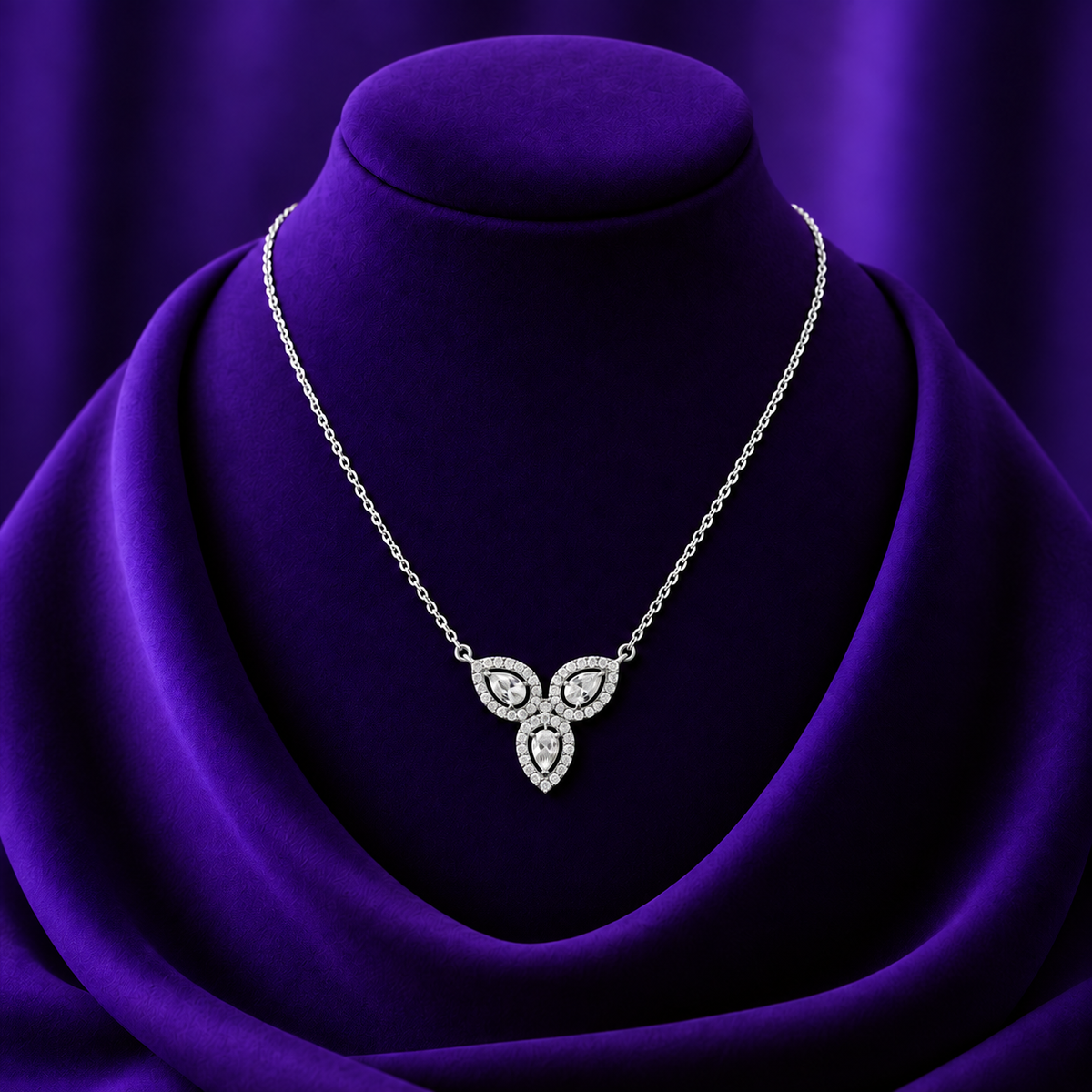 Silver Trinity Crystal Necklace
