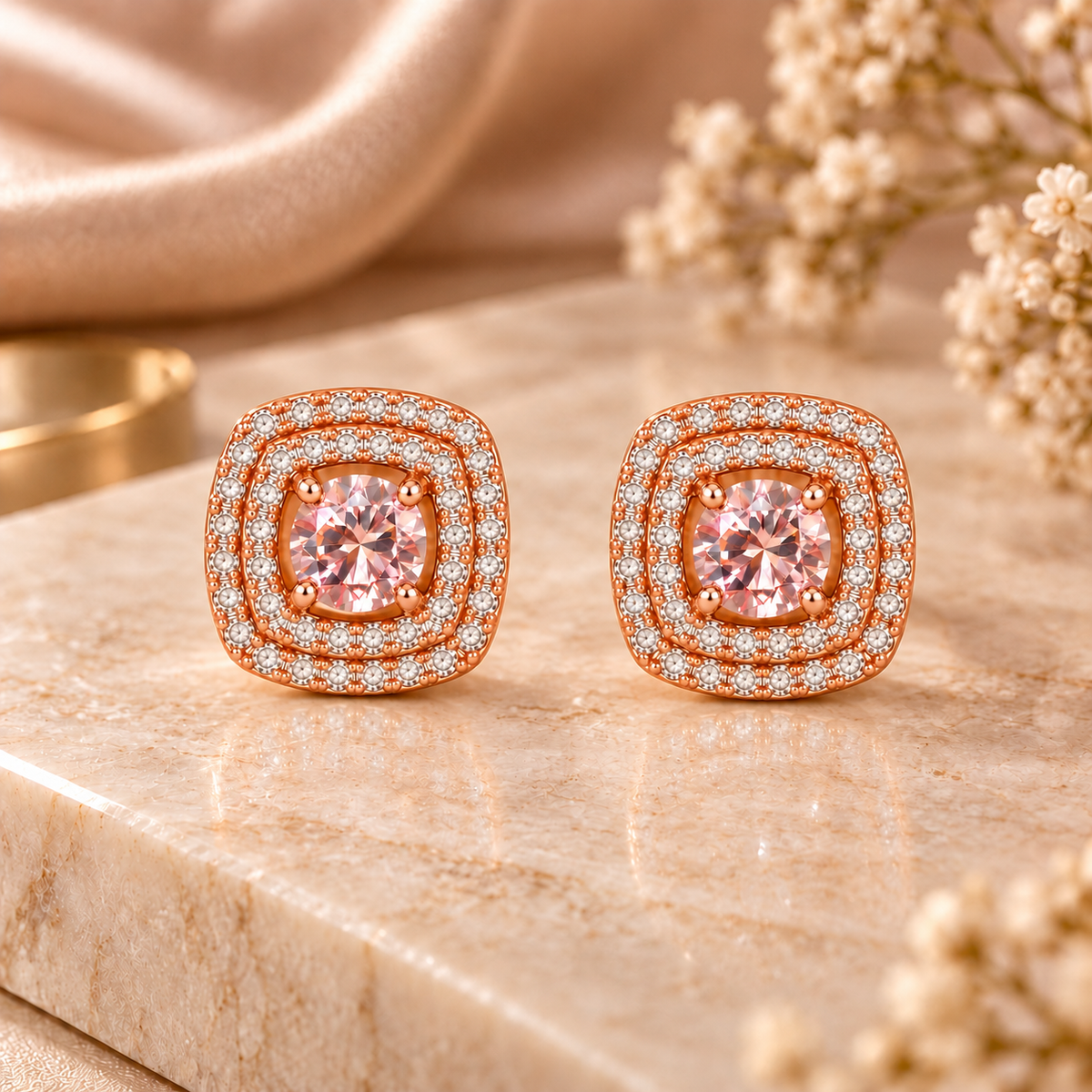 Pink Radiance Stud Earrings