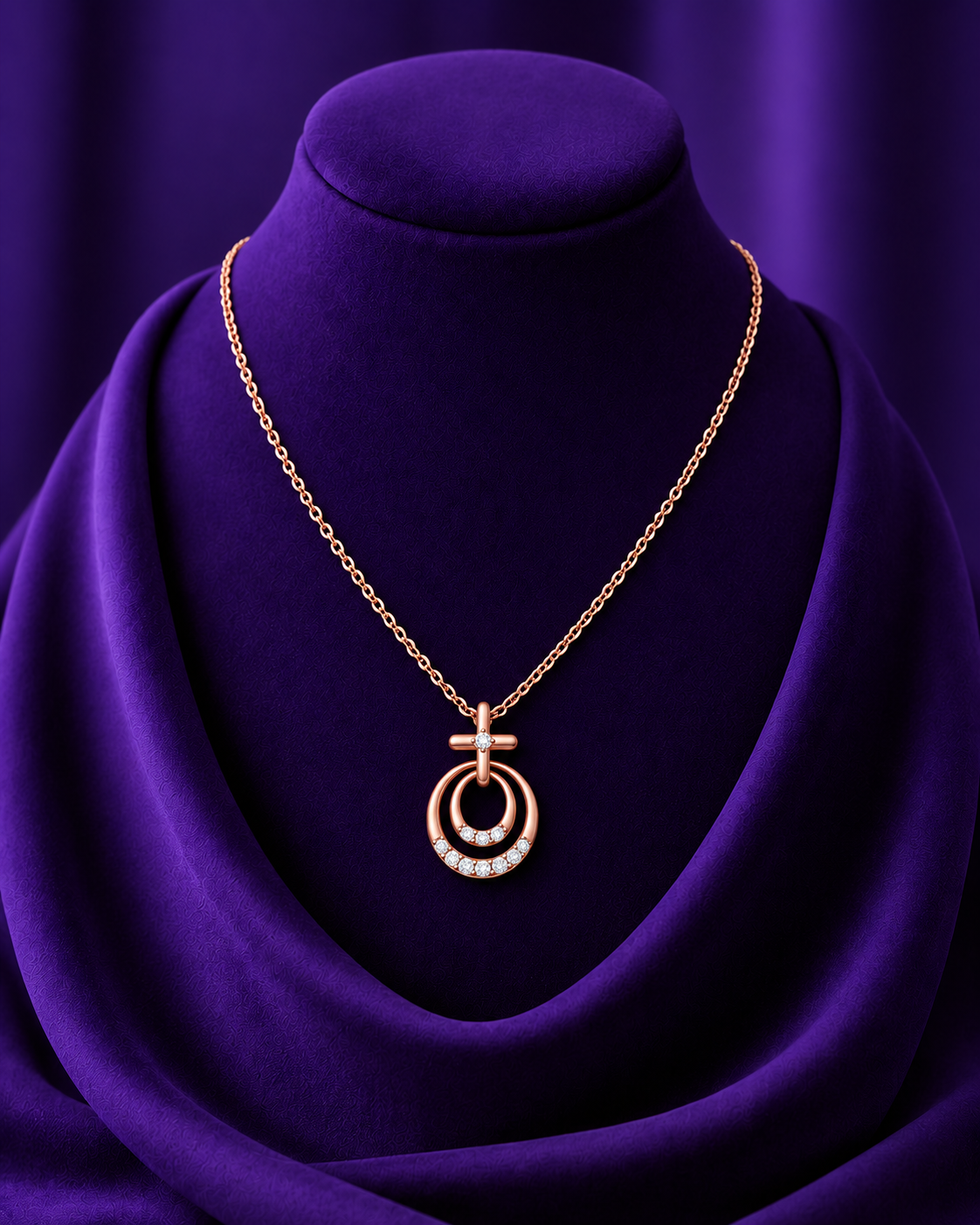 Rose Gold Orbit Pendant Necklace