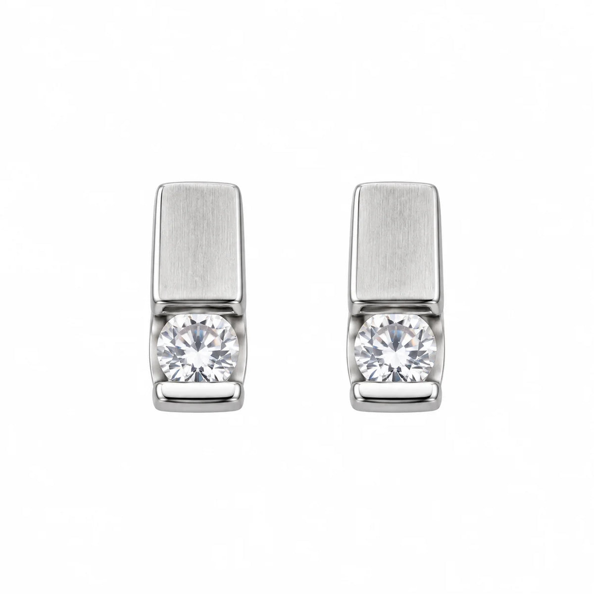 Silver Sparkle Stud Earrings