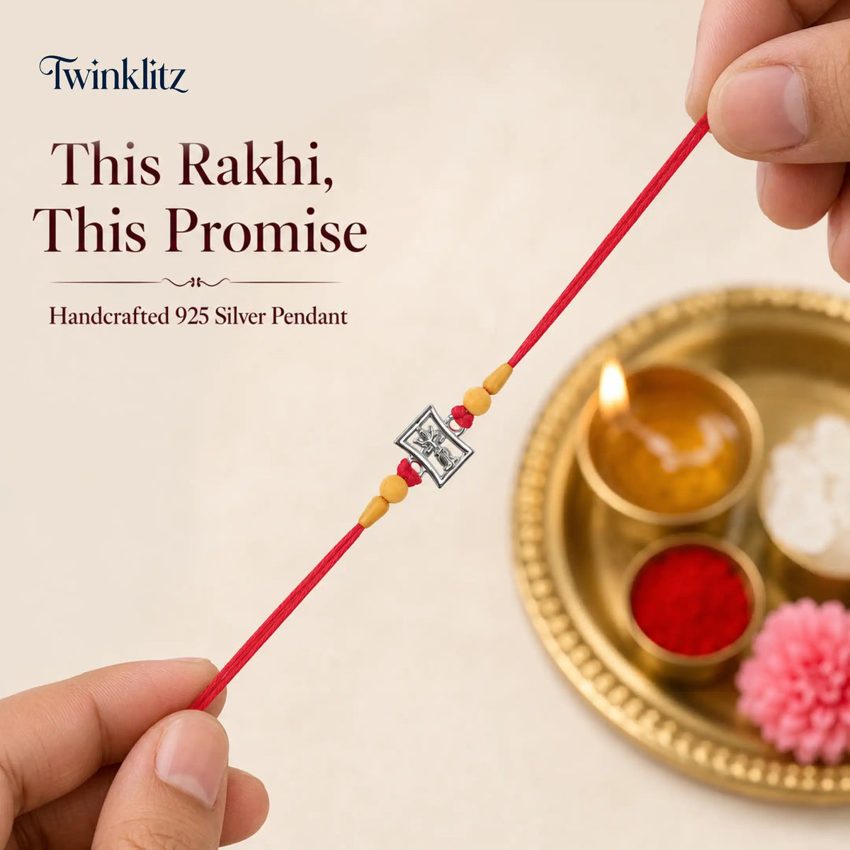 Twinklitz Spiritual Symbol Sterling Silver Rakhi