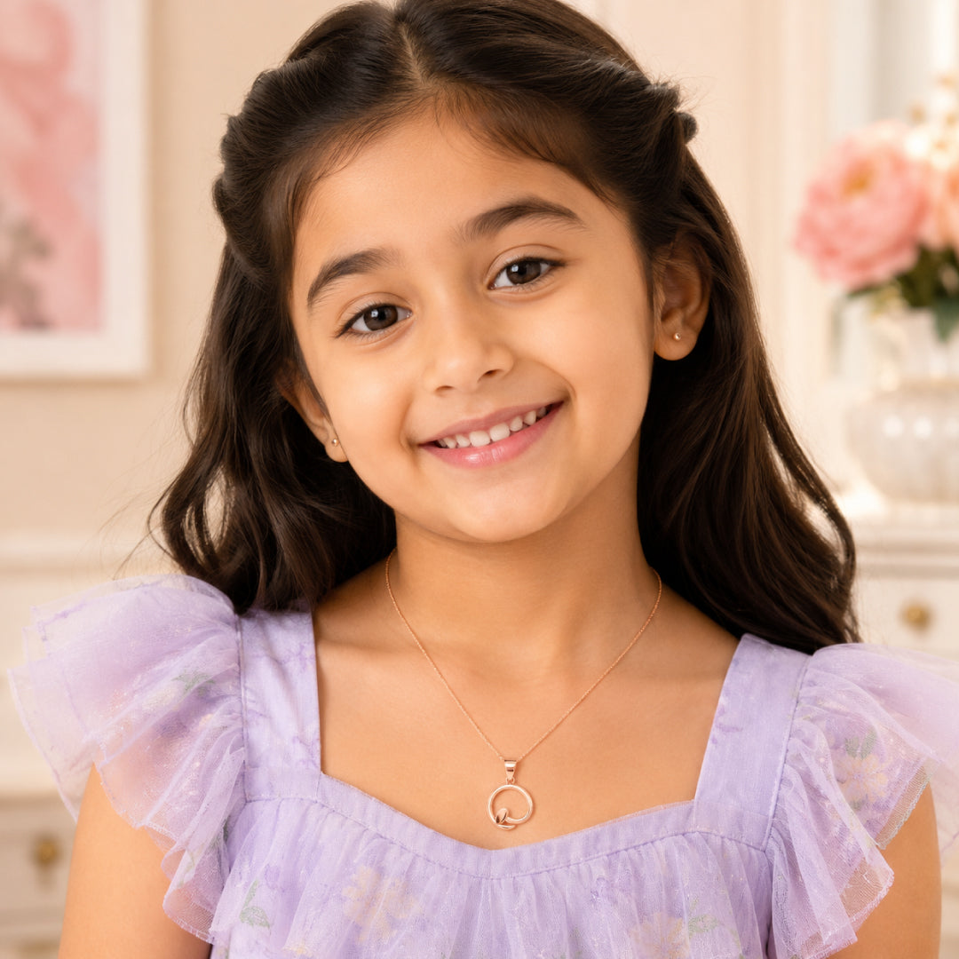 Twinklitz Sterling Silver Rose Gold Nail Kids Pendant