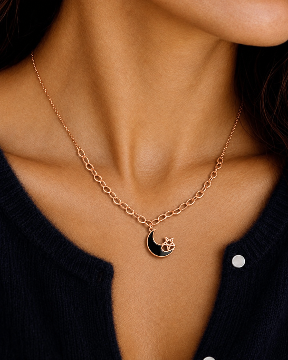 Crescent Moon & Star Necklace