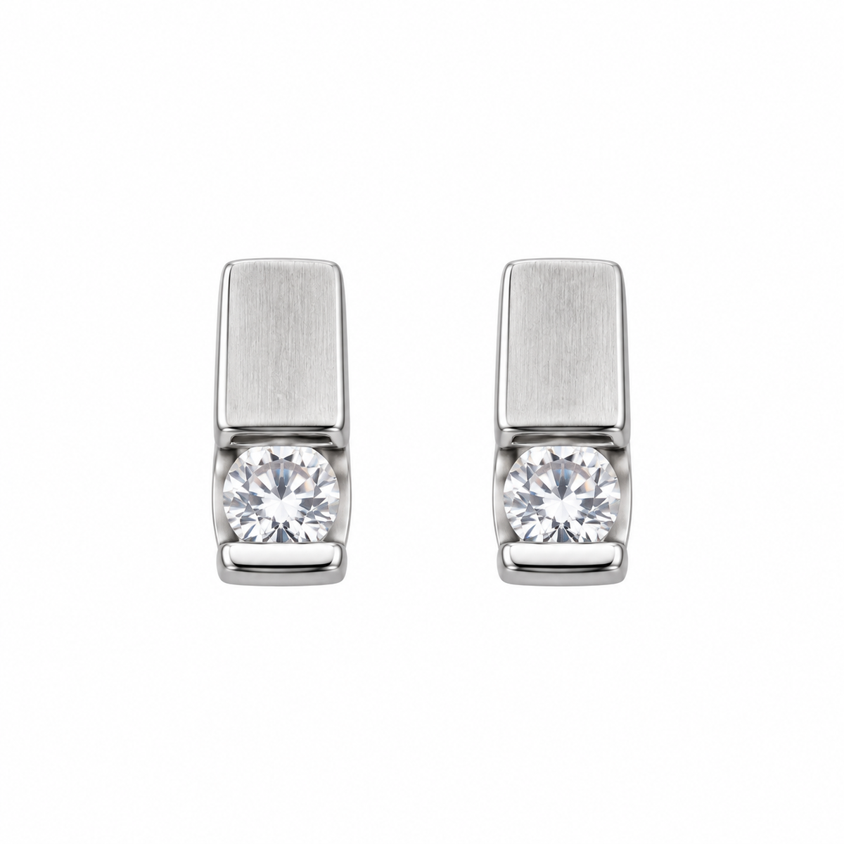 Silver Sparkle Stud Earrings