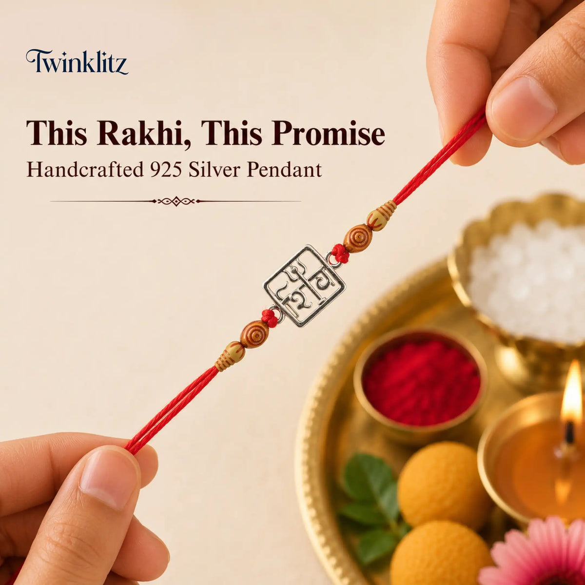 Twinklitz Divine Shiva Sterling Silver Rakhi