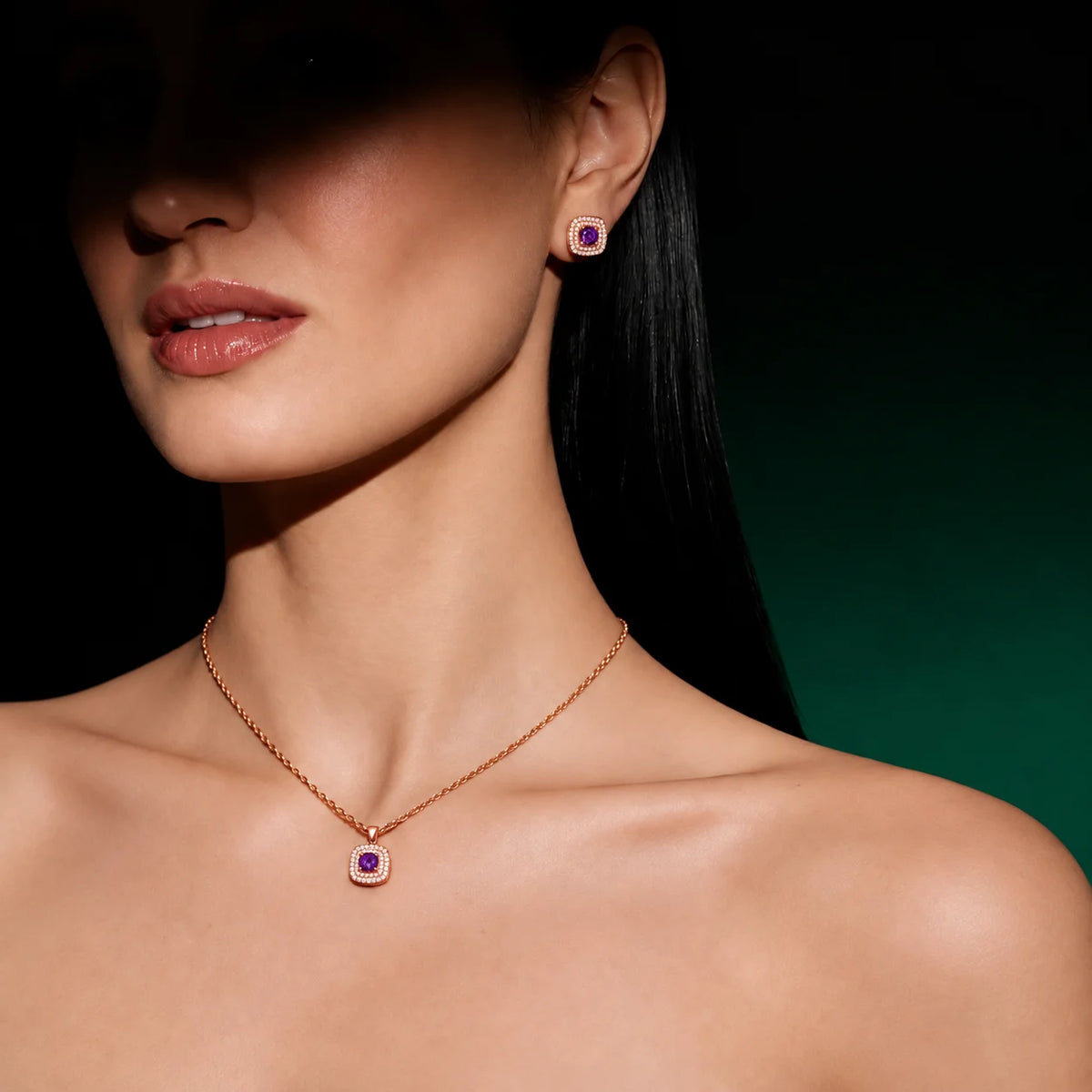 Purple Elora Sparkle Necklace Set