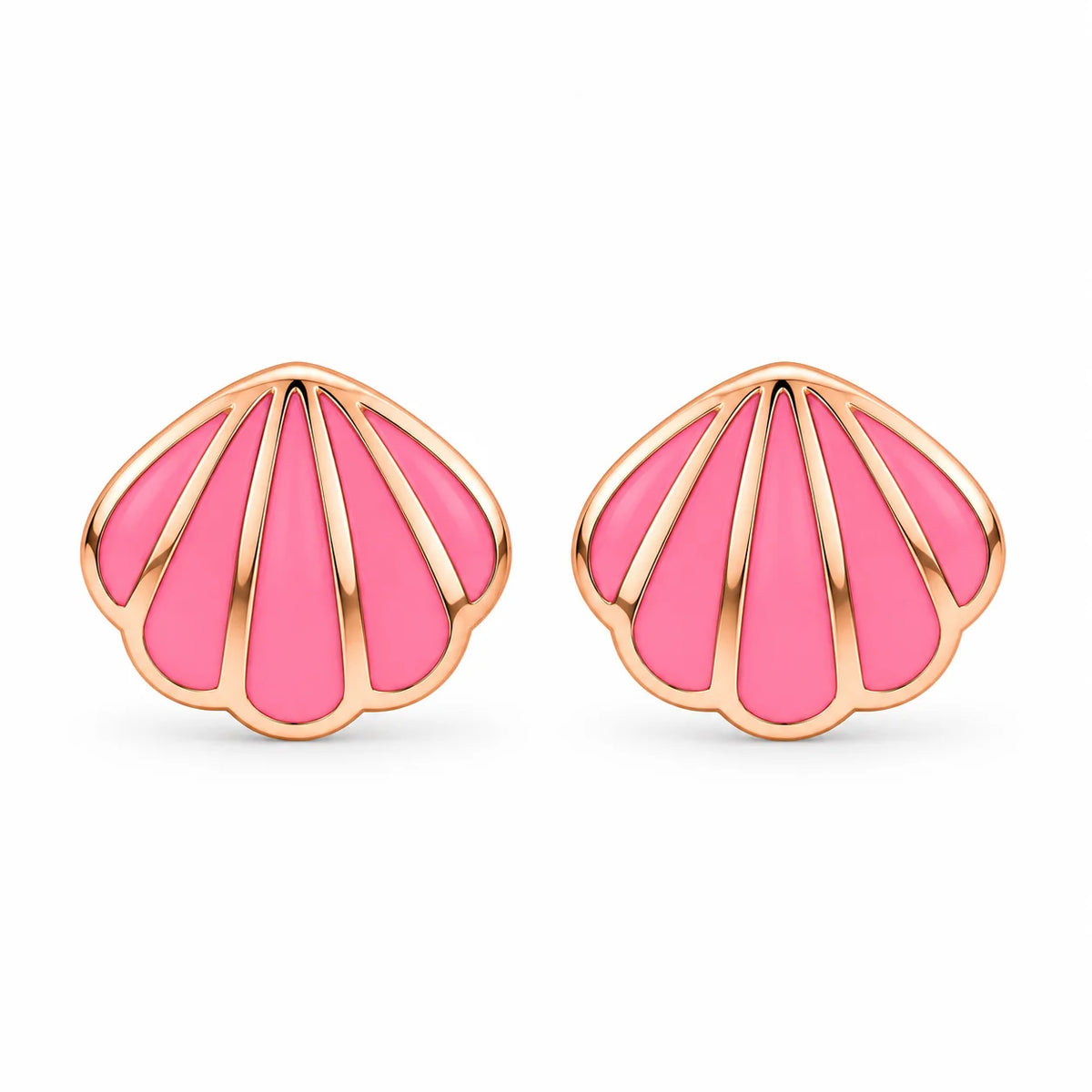 Pink Seashell Stud Earrings