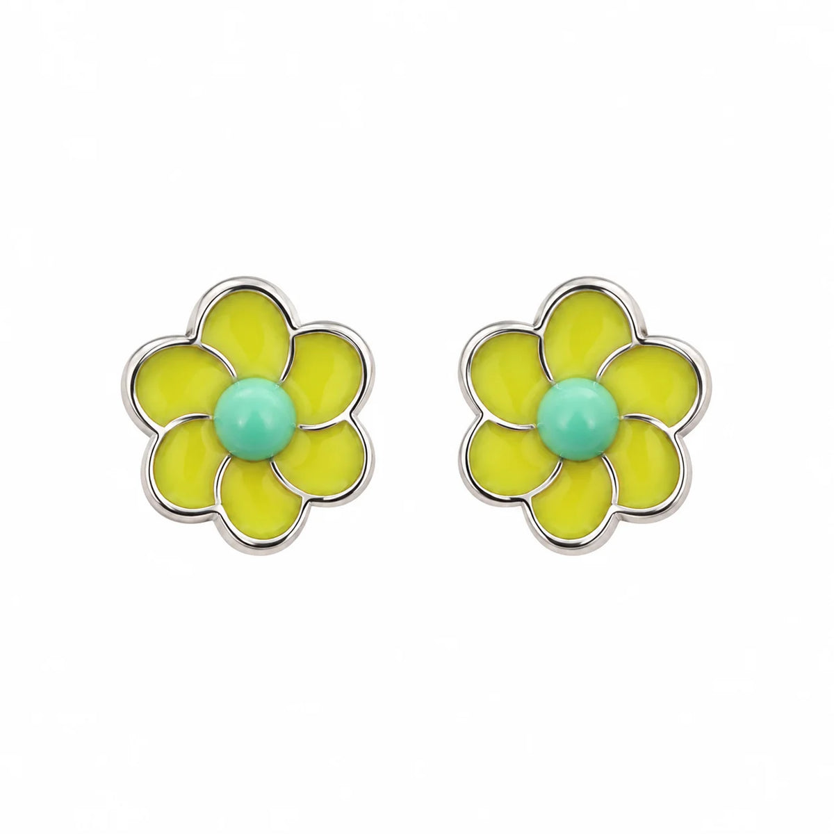 Yellow Flower Stud Earrings