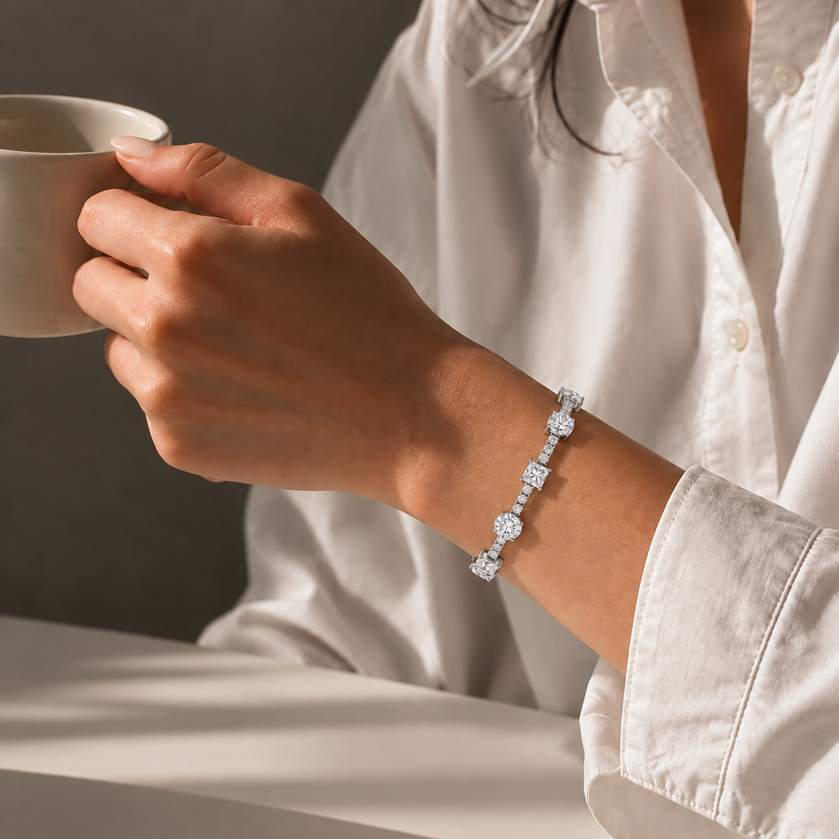 Radiant Round & Square Crystal Bracelet