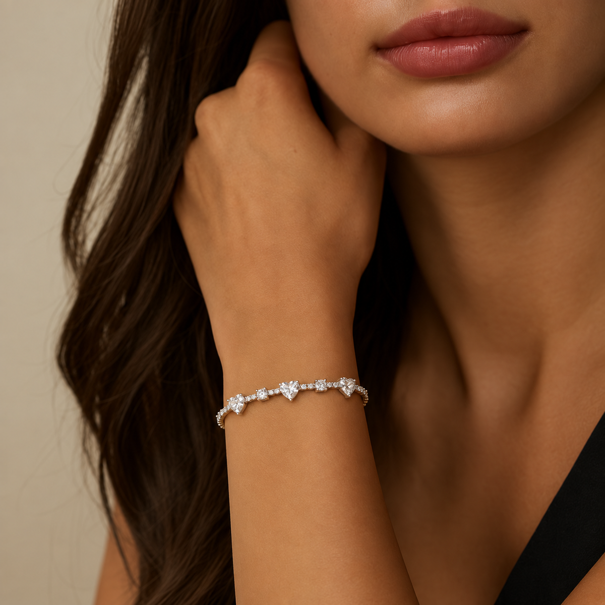 Sweetheart Crystal Tennis Bracelet