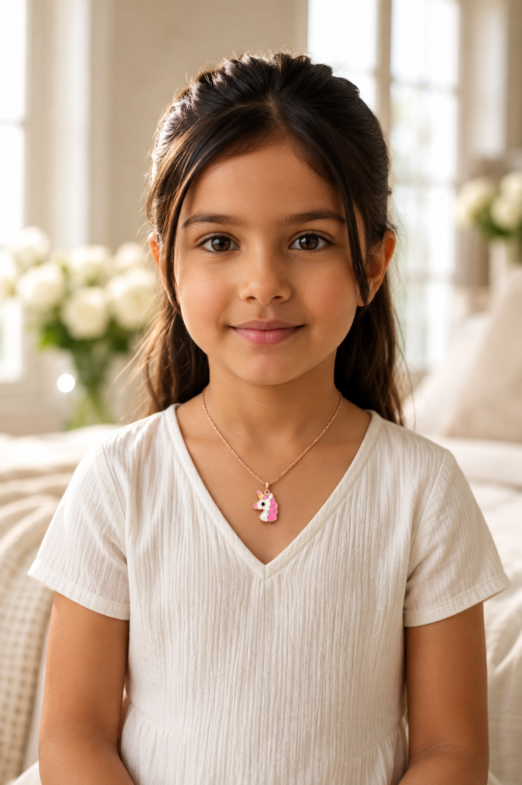Pink Unicorn Pendant Necklace