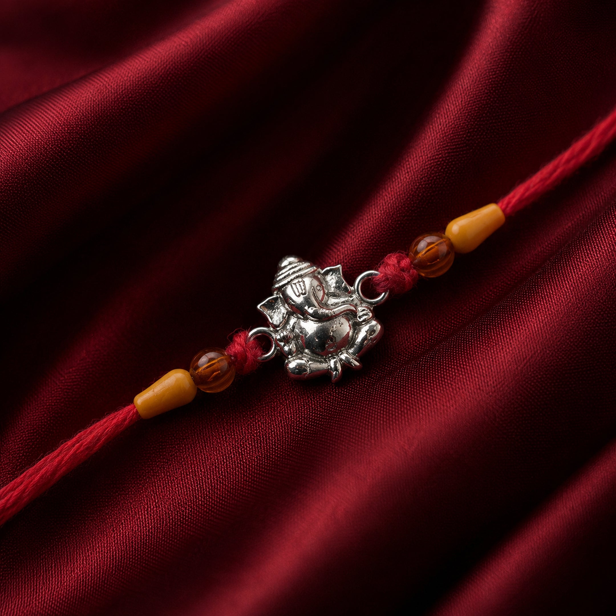Twinklitz Elegant Ganesha Sterling Silver Rakhi