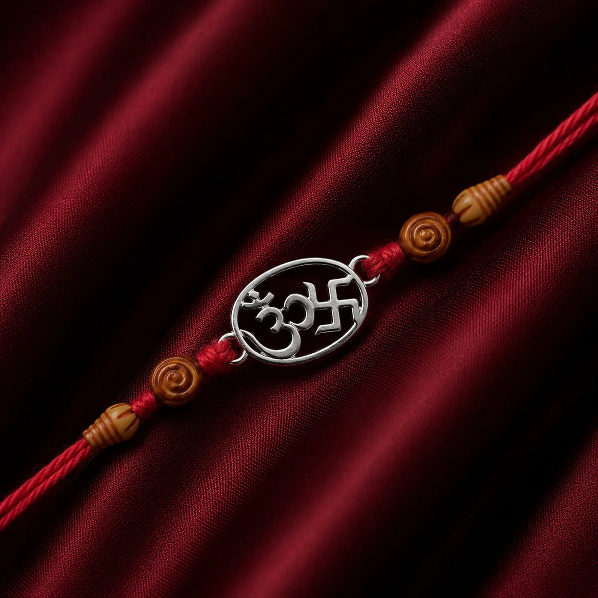 Twinklitz Swastik Om Sterling 92.5 Silver Rakhi