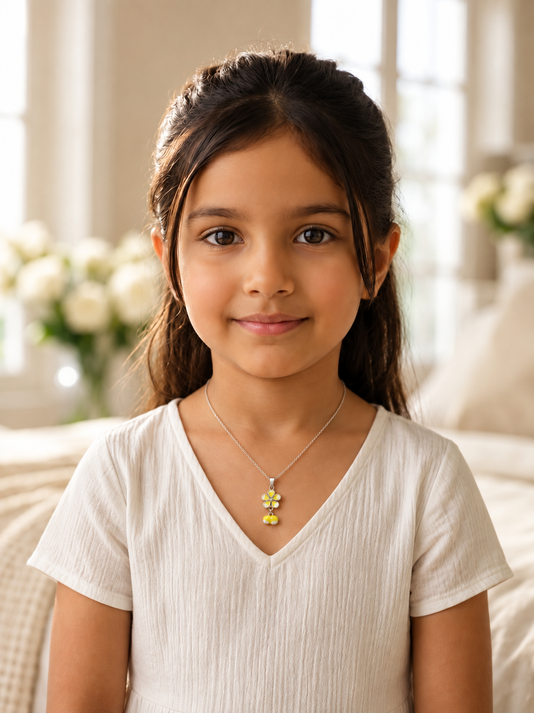 Yellow Flower Pendant Necklace