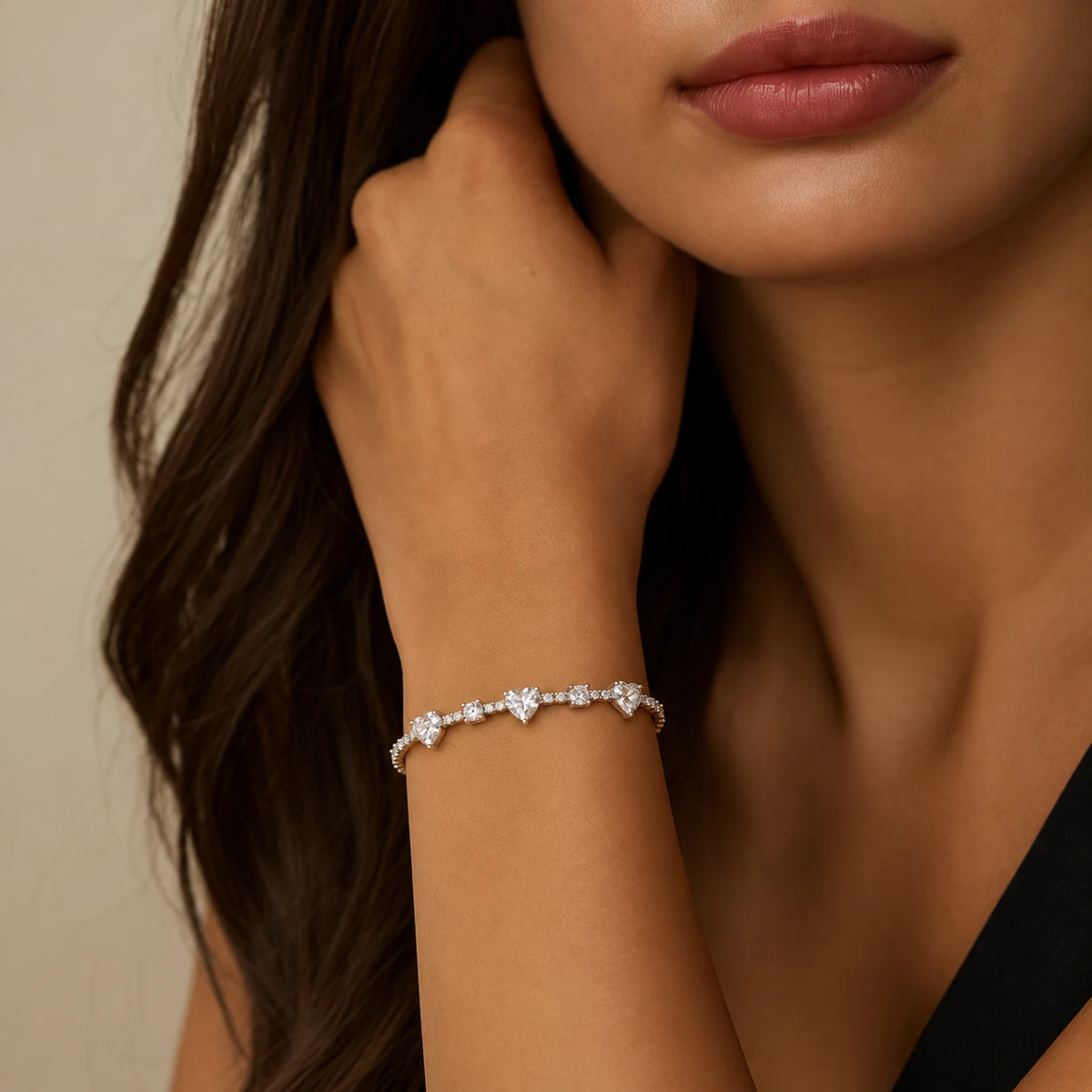 Sweetheart Crystal Tennis Bracelet