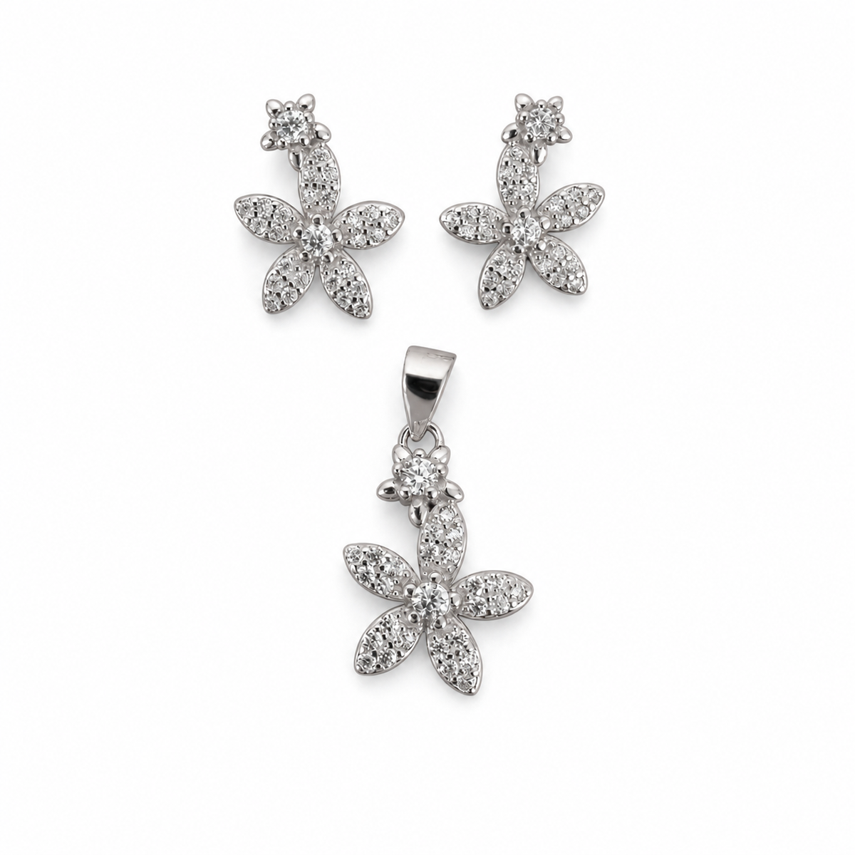 Delicate Flower Pendant Set