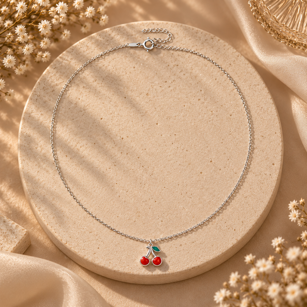 Cherry Charm Pendant Necklace