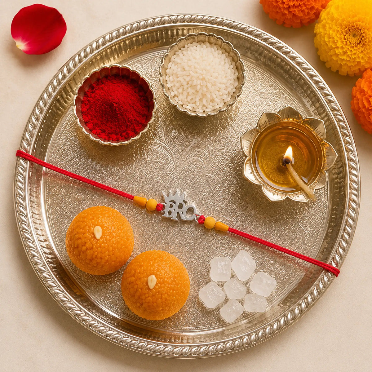 Twinklitz Designer 925 Sterling Silver Bro Rakhi