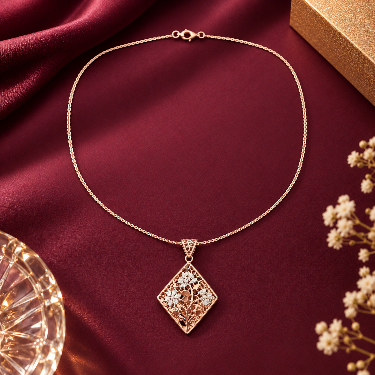 Floral Bloom Pendant Necklace