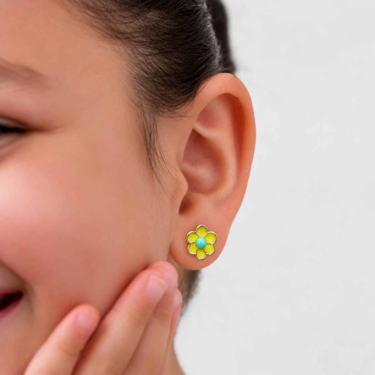 Yellow Flower Stud Earrings