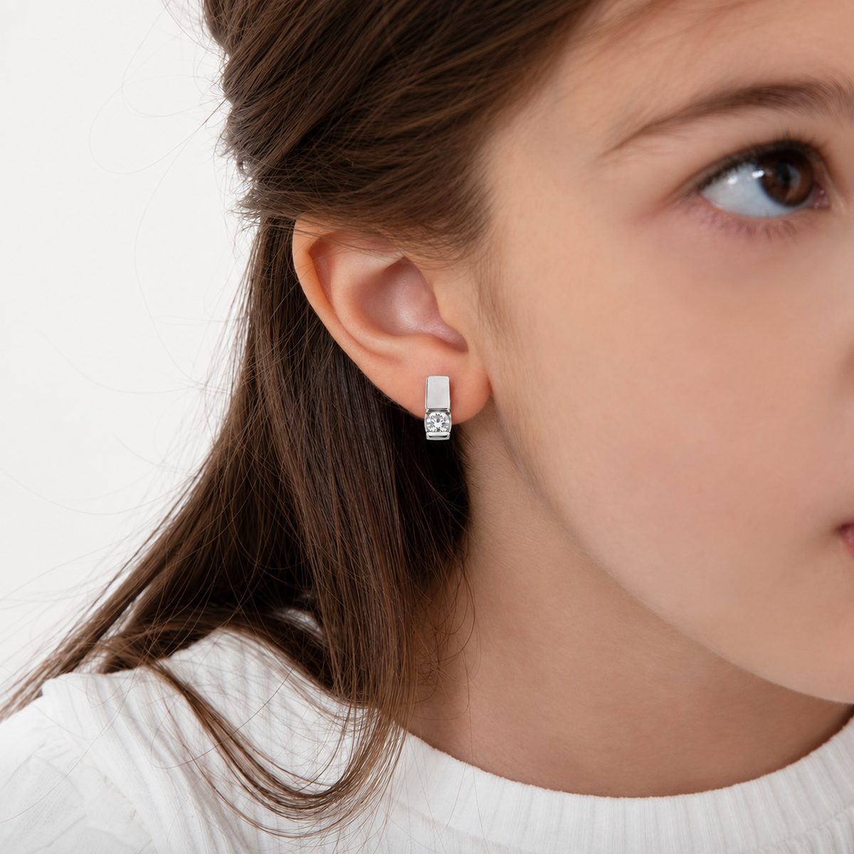 Silver Sparkle Stud Earrings