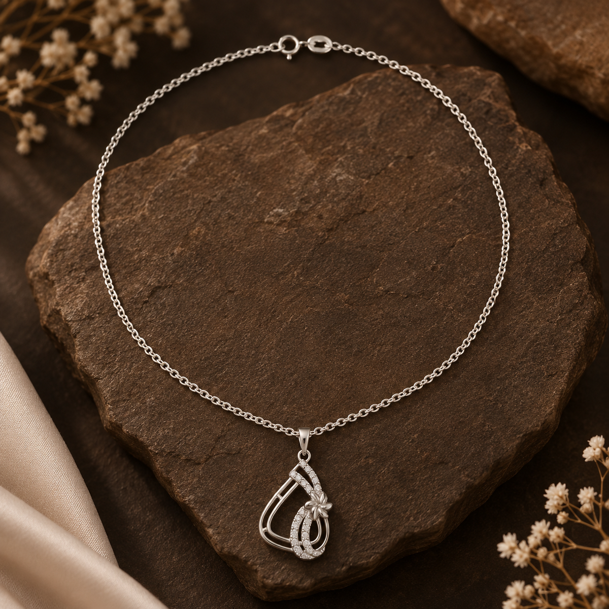Floral Drop Pendant Necklace