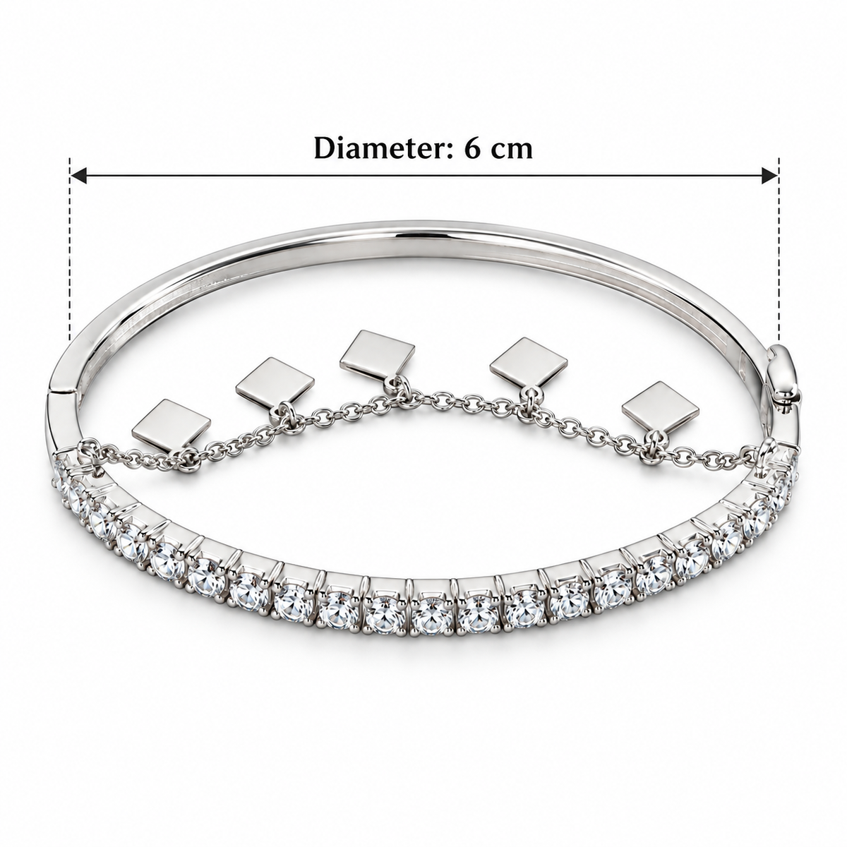 Crystal Charm Bangle Bracelet