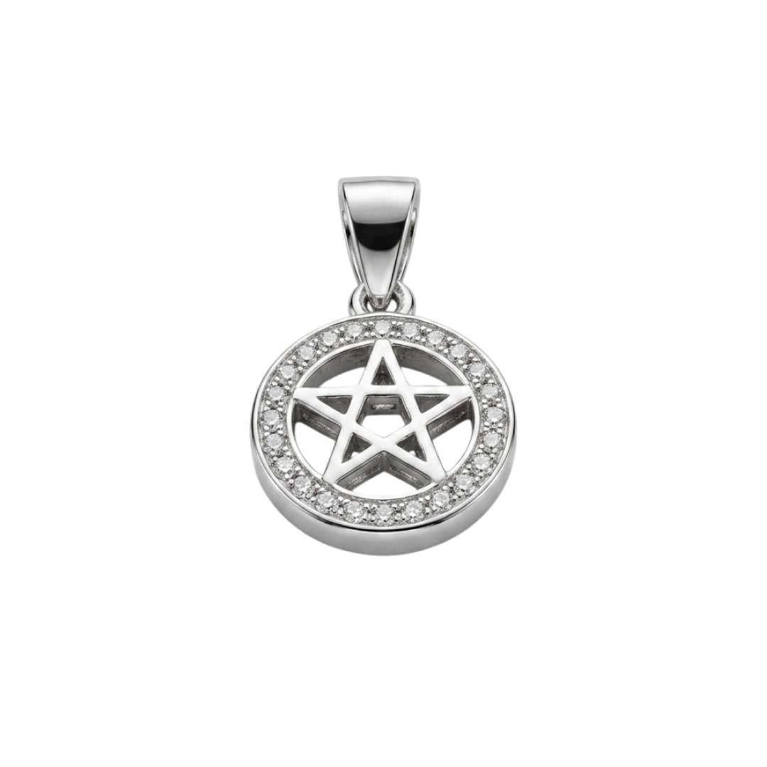 Twinklitz Sterling Silver Star Diamond Kids Pendant