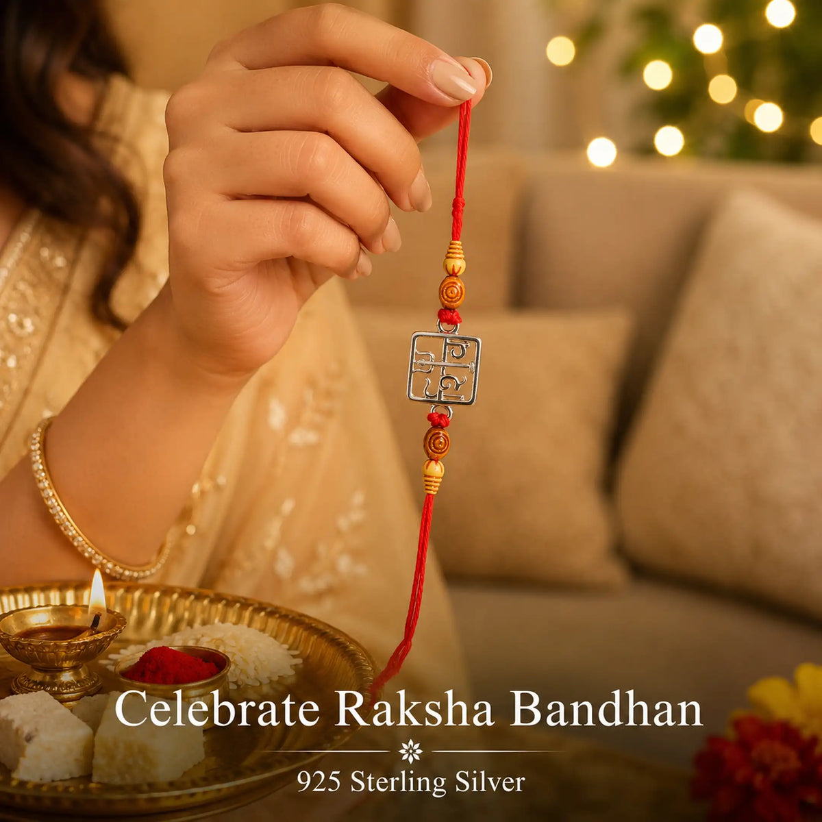 Twinklitz Divine Shiva Sterling Silver Rakhi