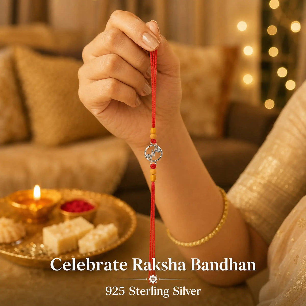 Twinklitz Modern Infinity Sterling Silver Rakhi