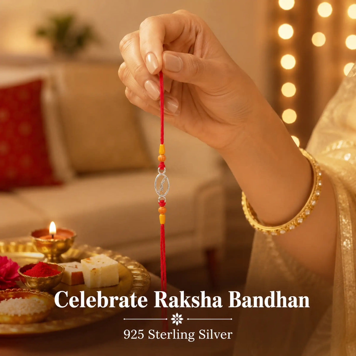 Twinklitz Jaguar Motif Sterling Silver Rakhi