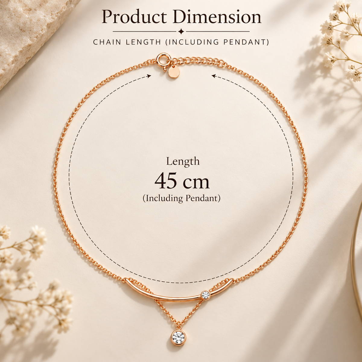 Rose Gold Layered Zircon Necklace