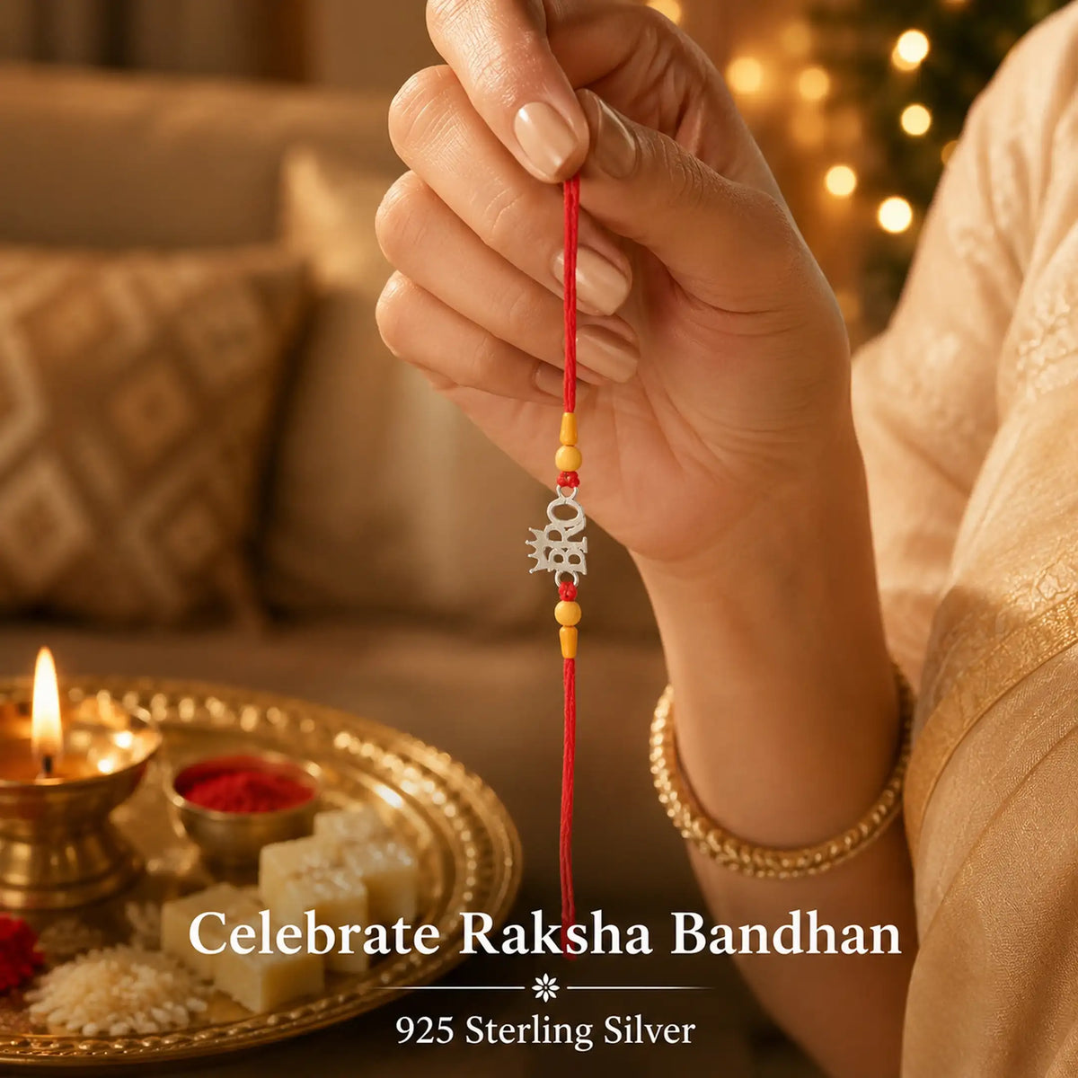 Twinklitz Designer 925 Sterling Silver Bro Rakhi