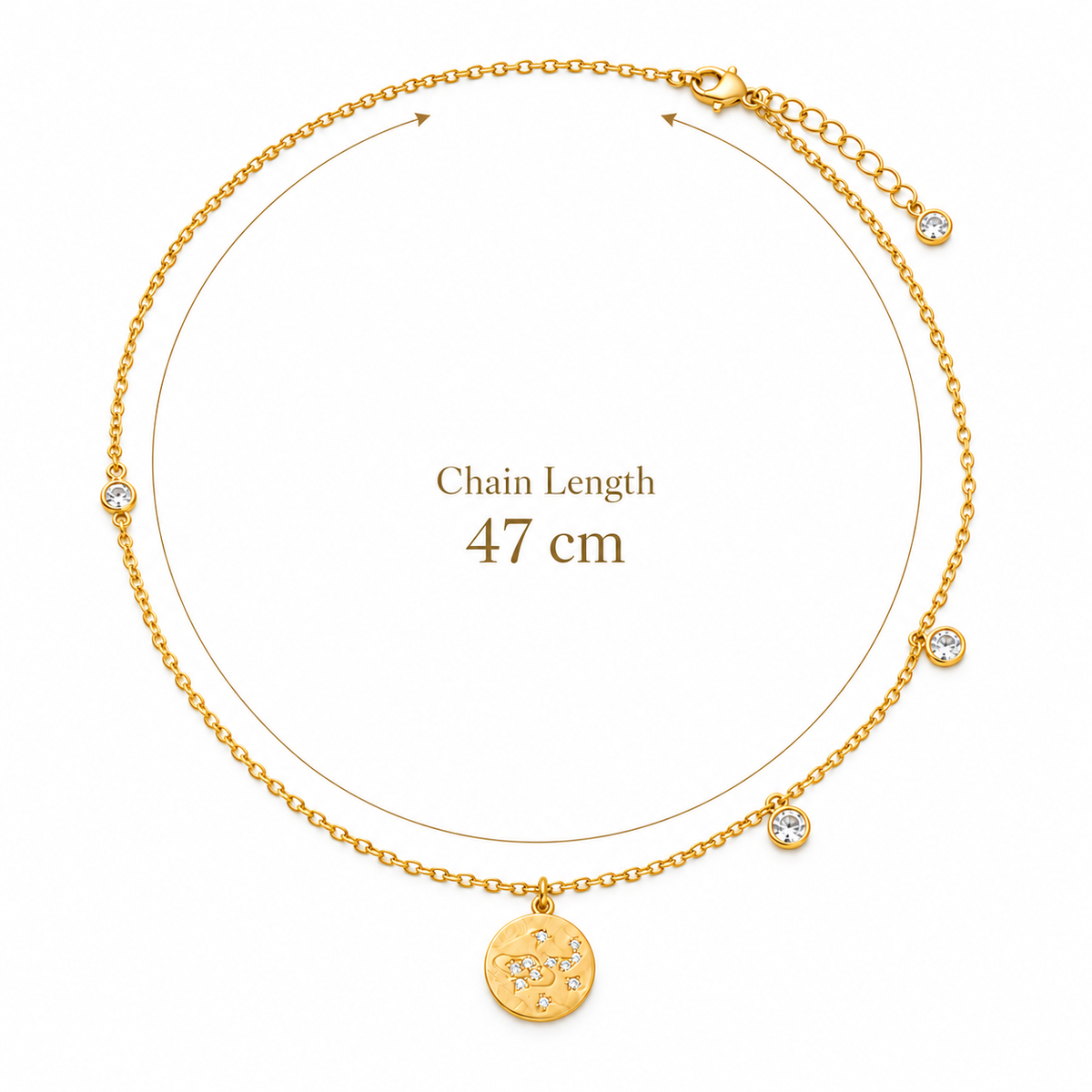 Gold Celestial Coin Necklace