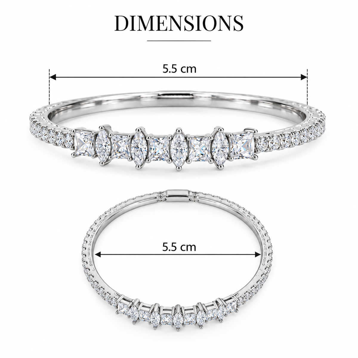 Regal Crystal Statement Bangle Bracelet