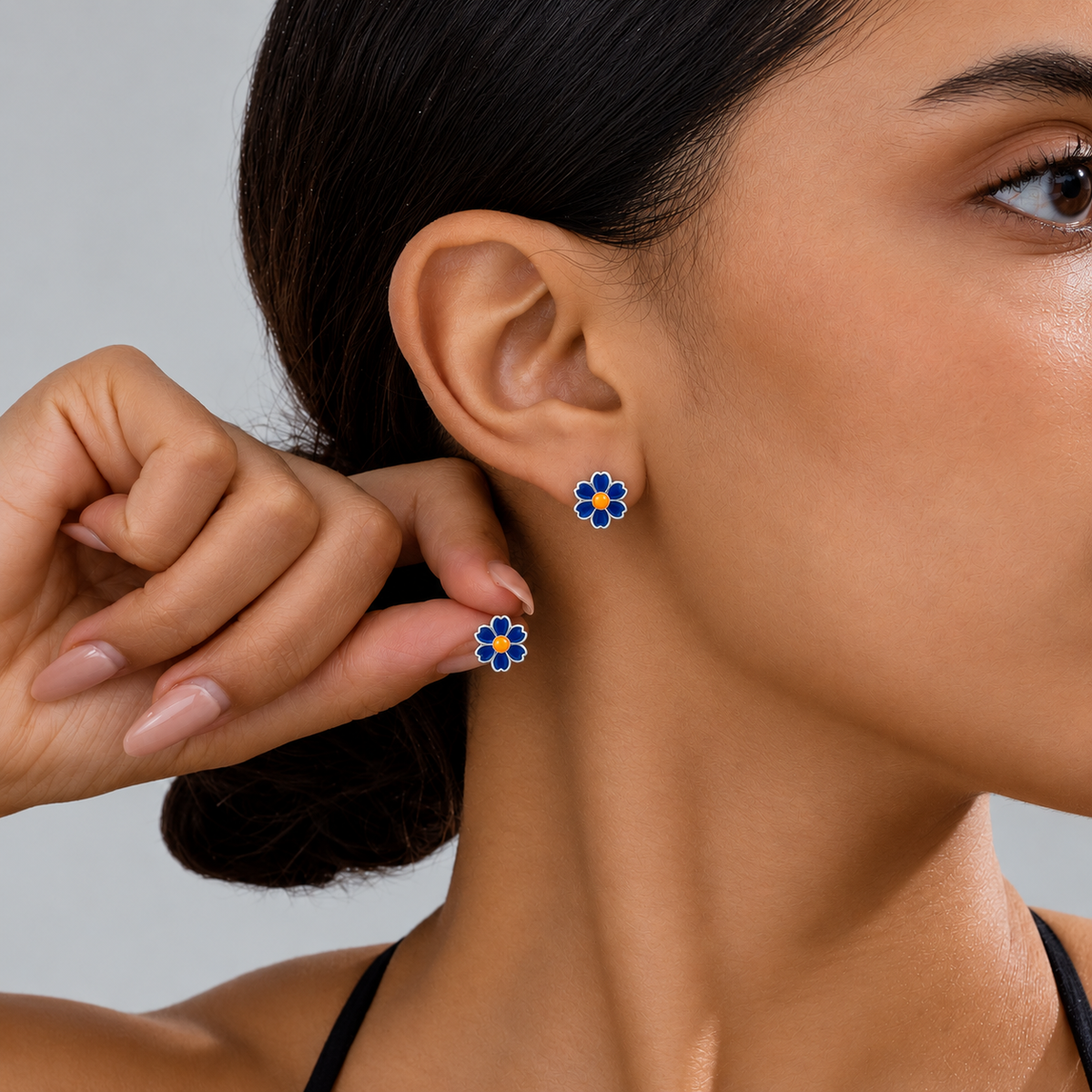 Blue Blossom Stud Earrings