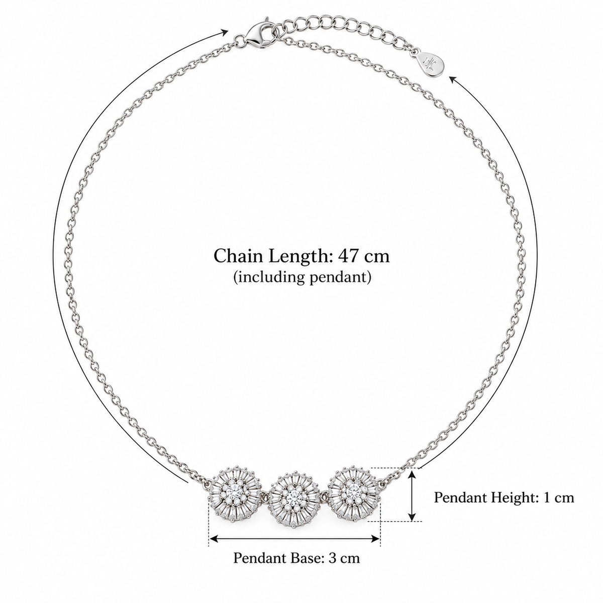 Silver Floral Trio Necklace