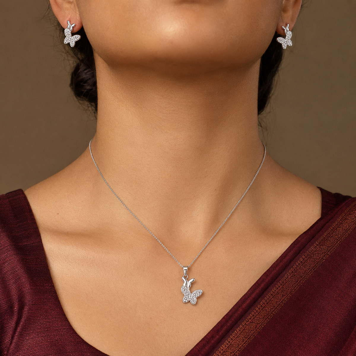 Butterfly Charm Pendant Set